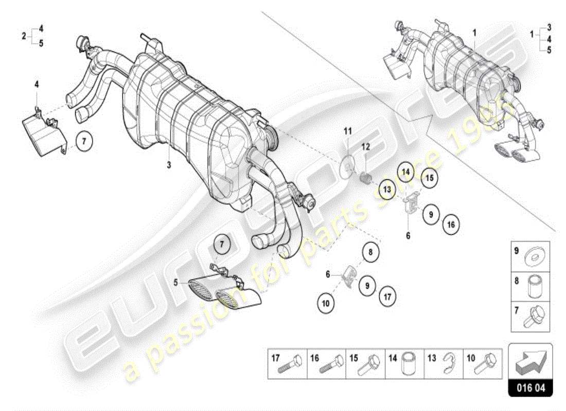 lamborghini accessories (lp610-4 coupe) sportauspuffanlage (kompl.) ersatzteildiagramm