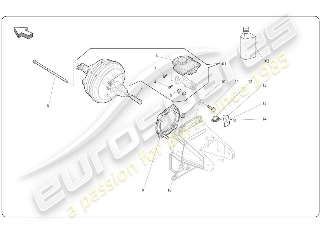 lamborghini super trofeo (2009-2014) pedal teilediagramm