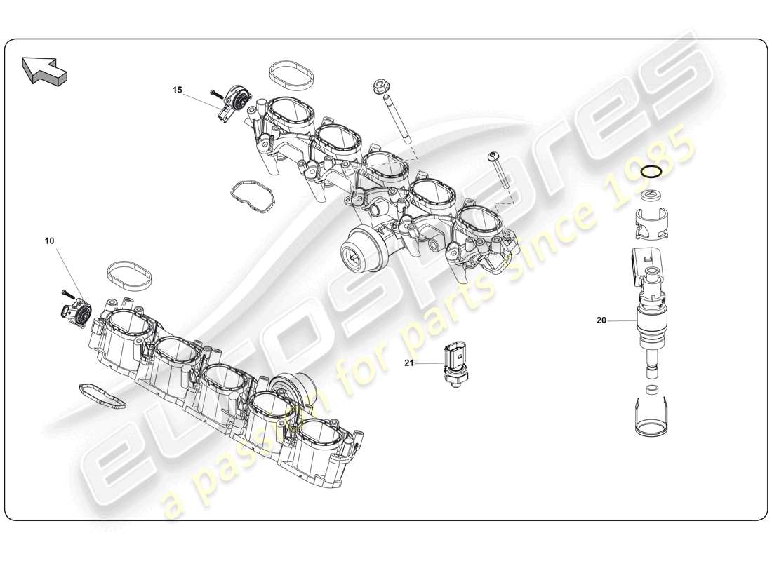 lamborghini super trofeo (2009-2014) ansaugkrümmer - teilediagramm