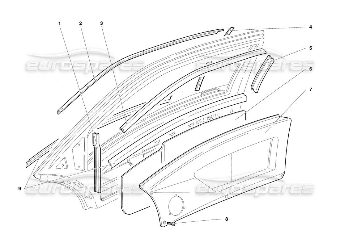 lamborghini diablo sv (1997) doors-ersatzteildiagramm