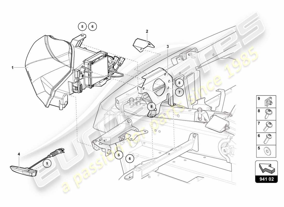 lamborghini centenario roadster (2017) scheinwerfer vorne ersatzteildiagramm