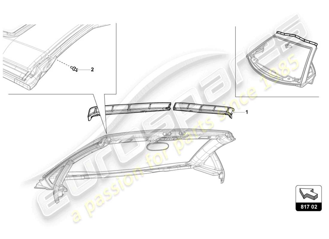 lamborghini 2016 (lp750-4 sv roadster) windbreak-ersatzteildiagramm