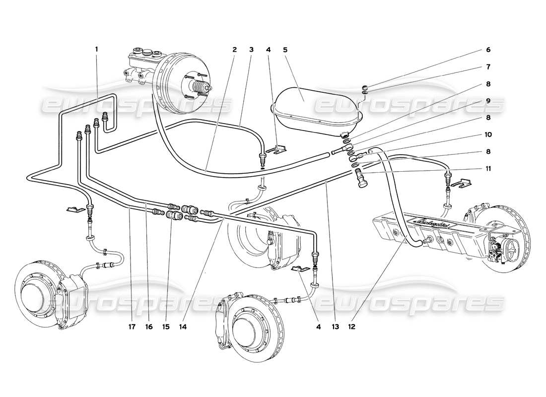 lamborghini diablo sv (1999) bremssystem teilediagramm