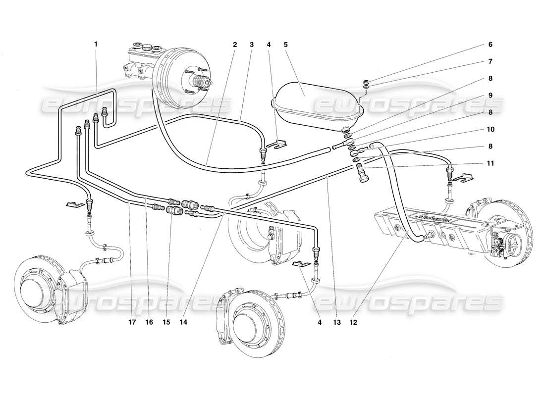 lamborghini diablo sv (1998) bremssystem teilediagramm