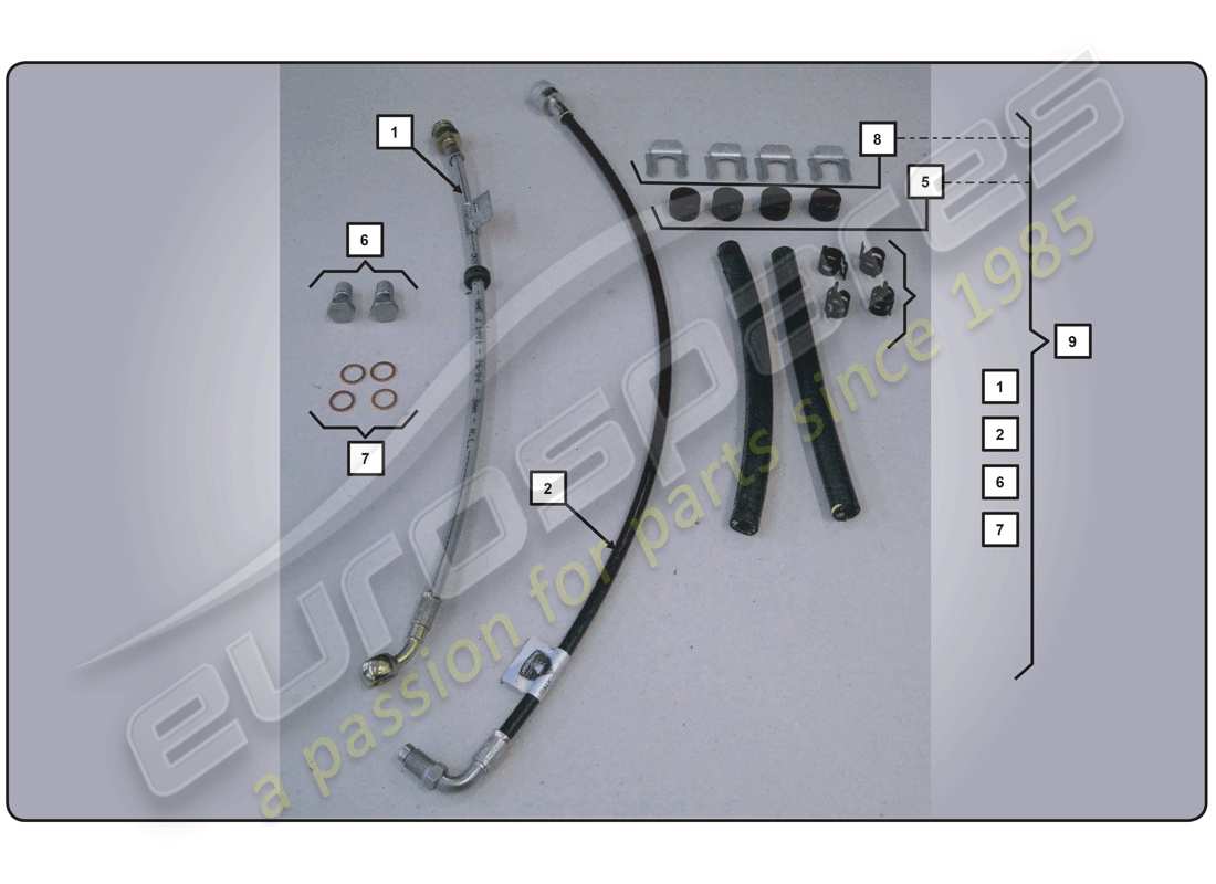 lamborghini super trofeo (2009-2014) bremsschlauchsatz ersatzteildiagramm