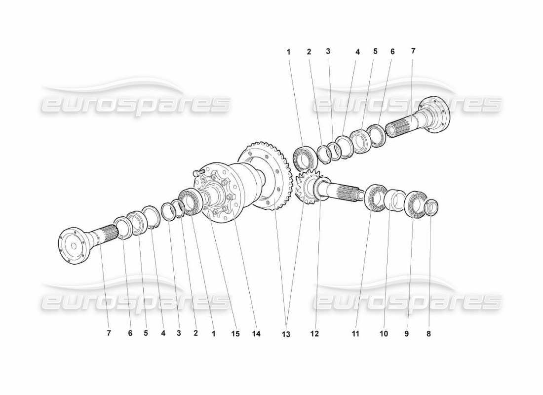 lamborghini murcielago lp670 teilediagramm des vorderdifferentials
