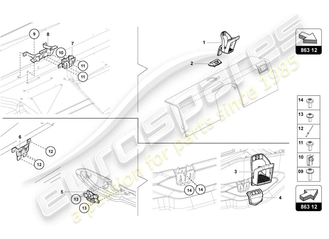 lamborghini 2018 (lp740-4 s coupe) cupholder ersatzteildiagramm