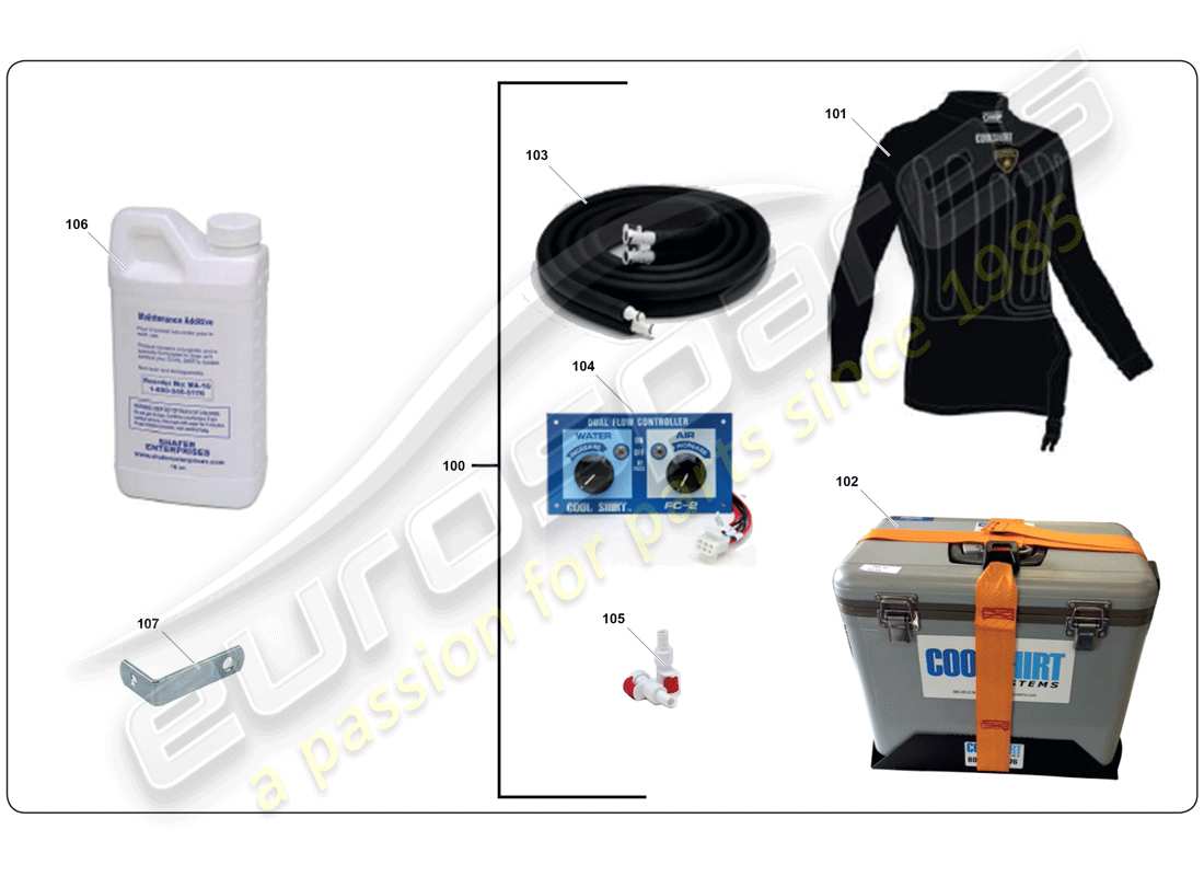 lamborghini super trofeo (2009-2014) cool shirt kit ersatzteildiagramm