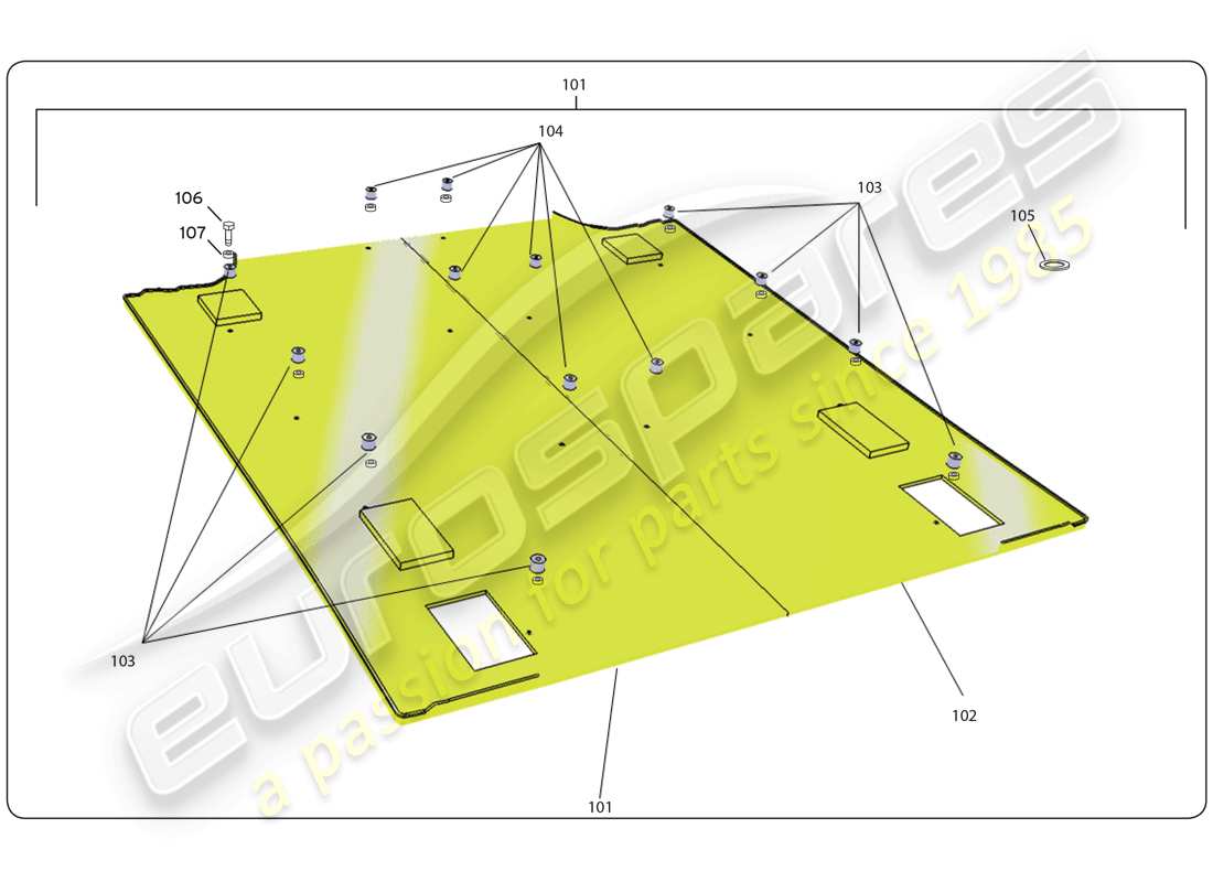 lamborghini super trofeo (2009-2014) underfloor-ersatzteildiagramm
