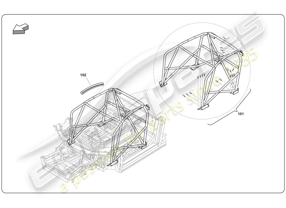 lamborghini super trofeo (2009-2014) gtr chassis teilediagramm