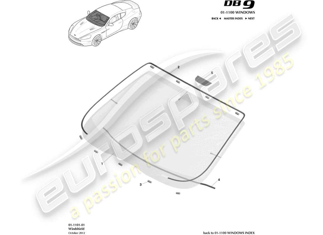 ein teilediagramm aus dem teilekatalog aston martin db9 (2015)