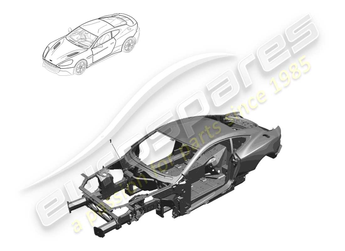 aston martin vanquish (2014) teilediagramm der rohkarosserie