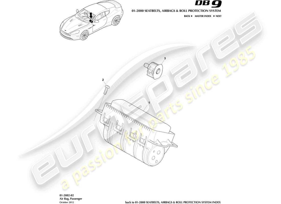 ein teilediagramm aus dem teilekatalog aston martin db9 (2013)
