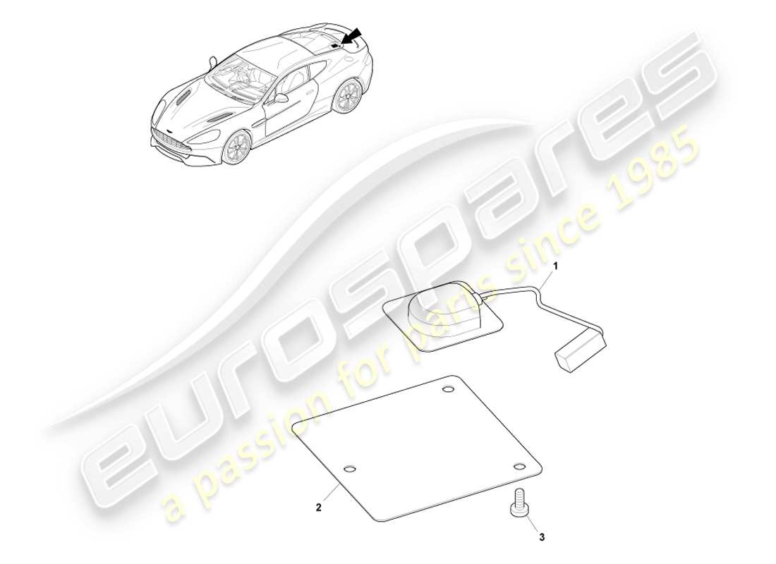 aston martin vanquish (2013) gps-antenne, coupé-teilediagramm