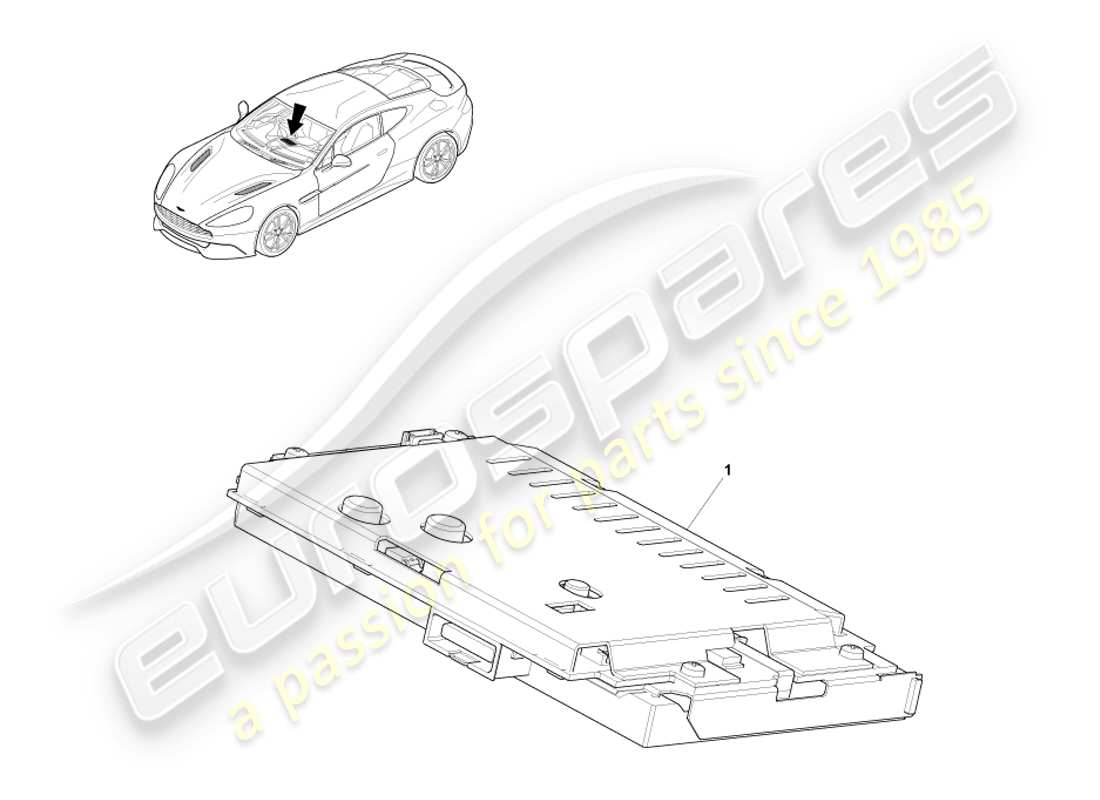 aston martin vanquish (2014) teilediagramm für navigationsgerät-display