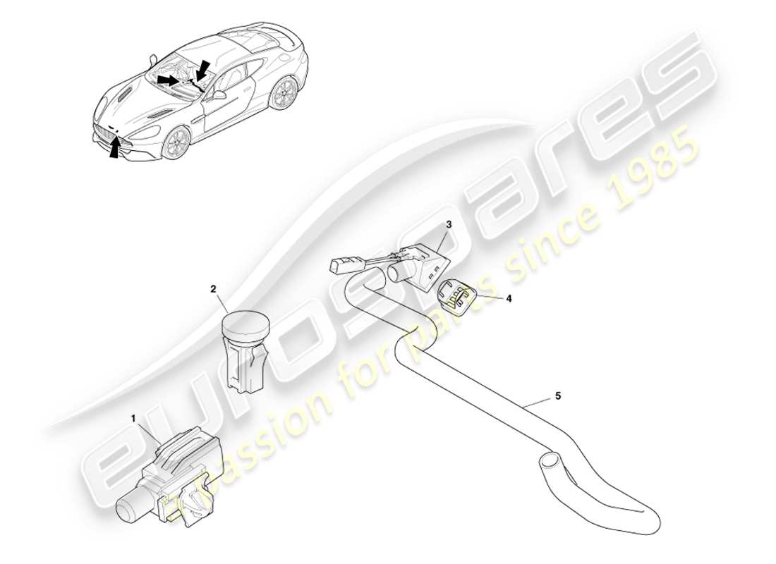 aston martin vanquish (2014) sensoren teilediagramm