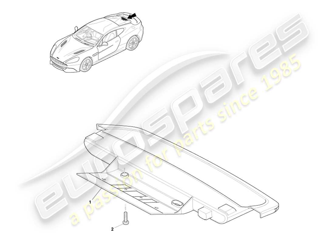 aston martin vanquish (2014) hoch montierte bremsleuchte, coupé-ersatzteildiagramm