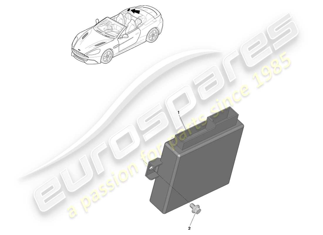 aston martin vanquish (2013) teilediagramm des dachsteuermoduls