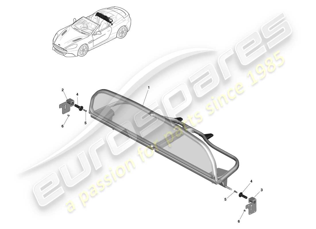aston martin vanquish (2013) windabweiser ersatzteildiagramm
