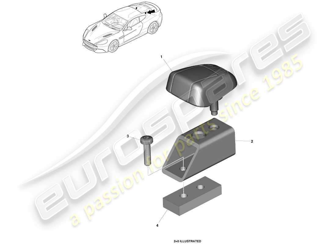 aston martin vanquish (2013) teilediagramm für isofix-halterungen