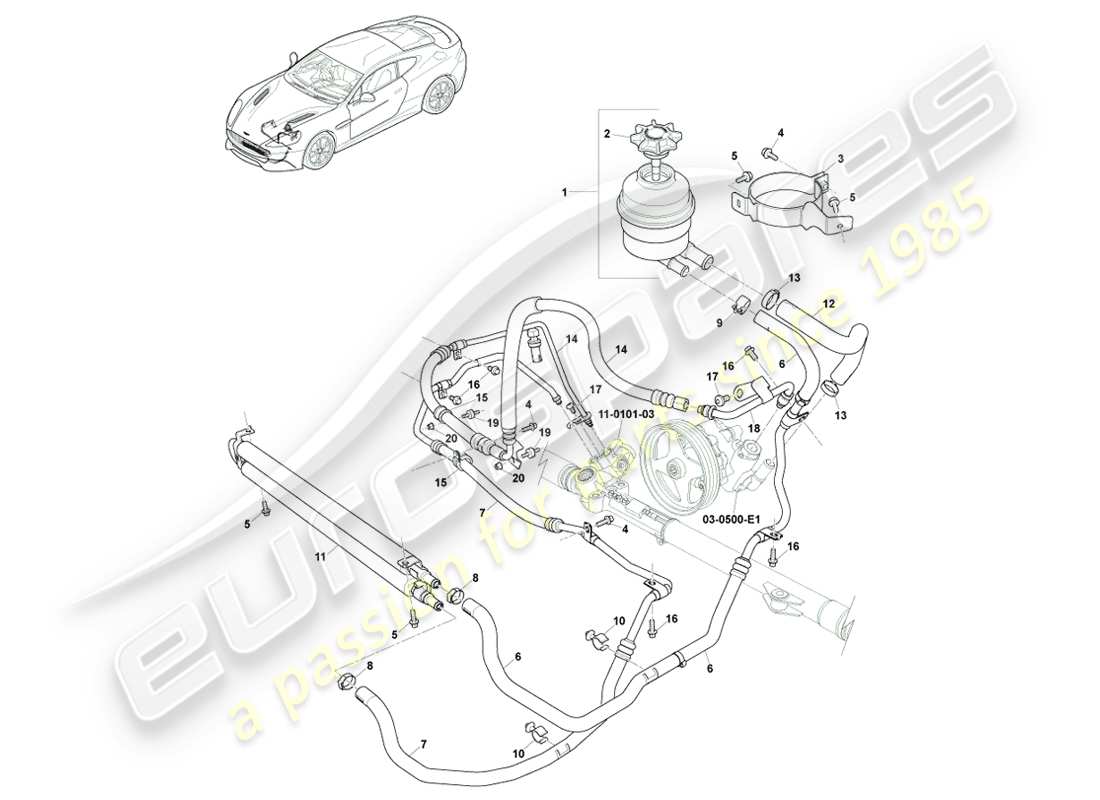 aston martin vanquish (2013) pas-schläuche, rhd 15my auf ersatzteildiagramm