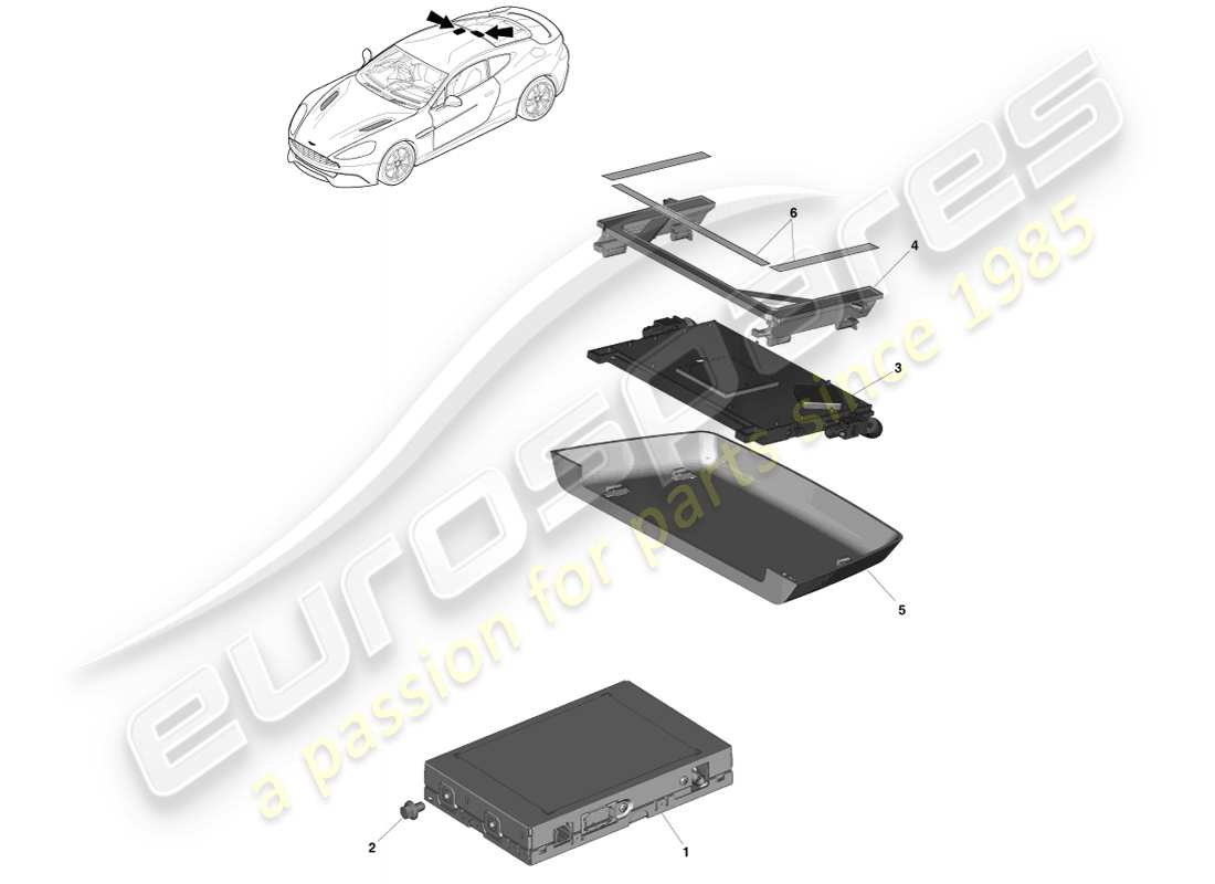 aston martin vanquish (2014) sdars tuner, coupé-teilediagramm