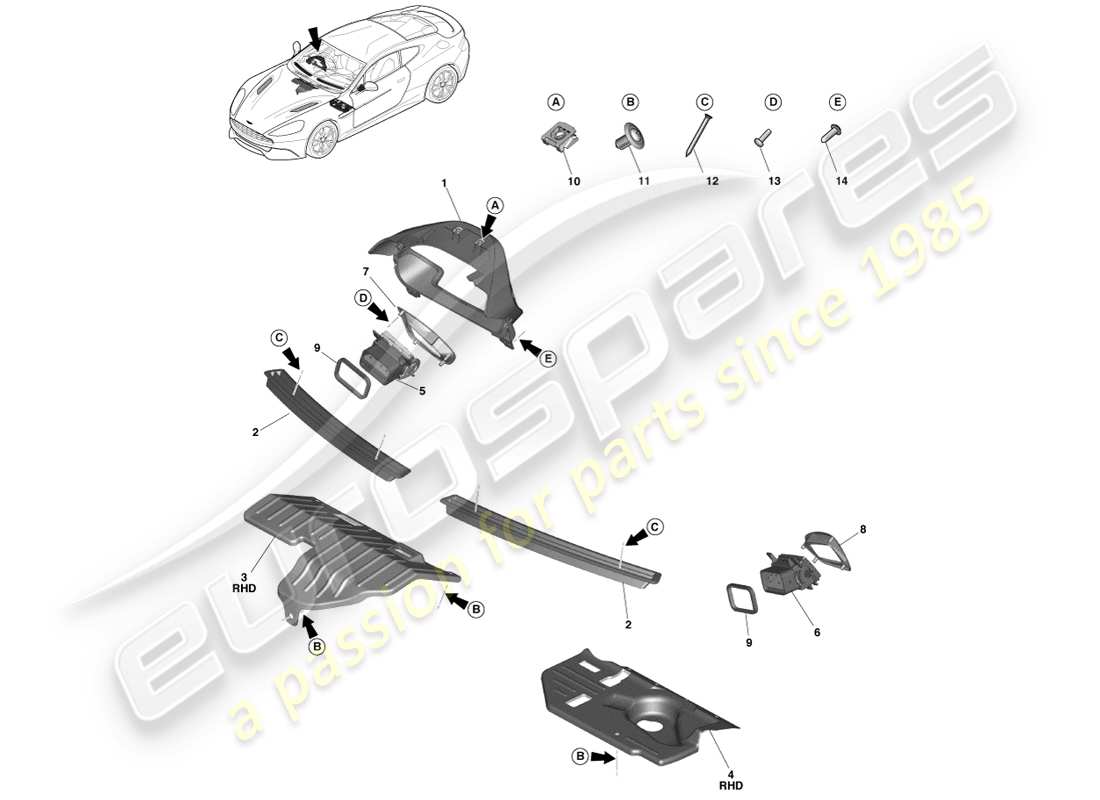 aston martin vanquish (2014) angewandte teile teilediagramm