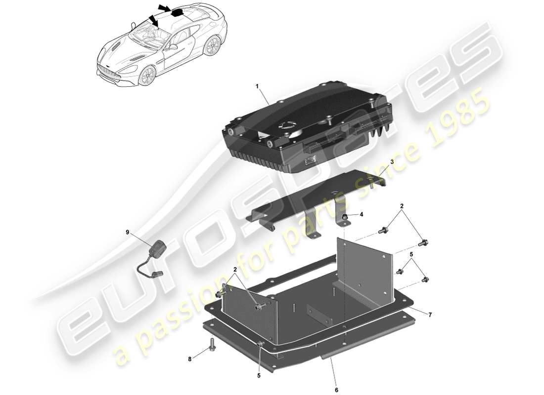 aston martin vanquish (2013) verstärker, b&o, coupe-teilediagramm