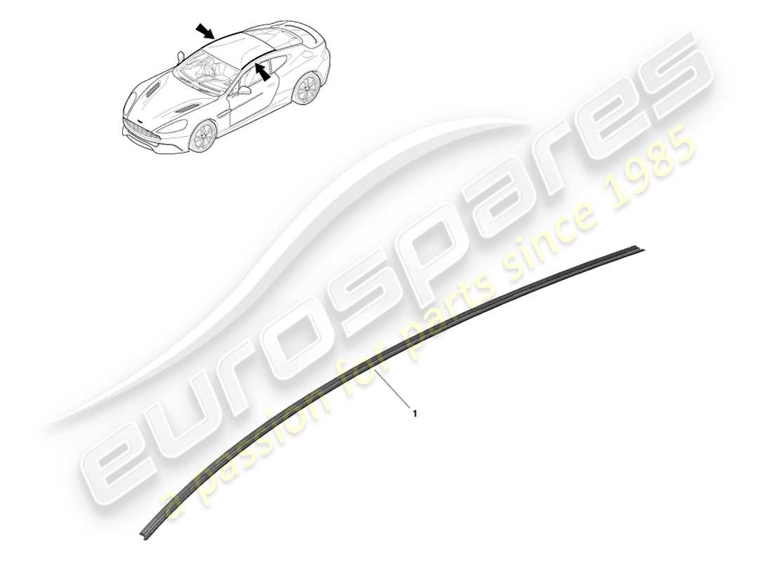 aston martin vanquish (2013) dichtungsprofil für dachöffnungen, volante-ersatzteildiagramm