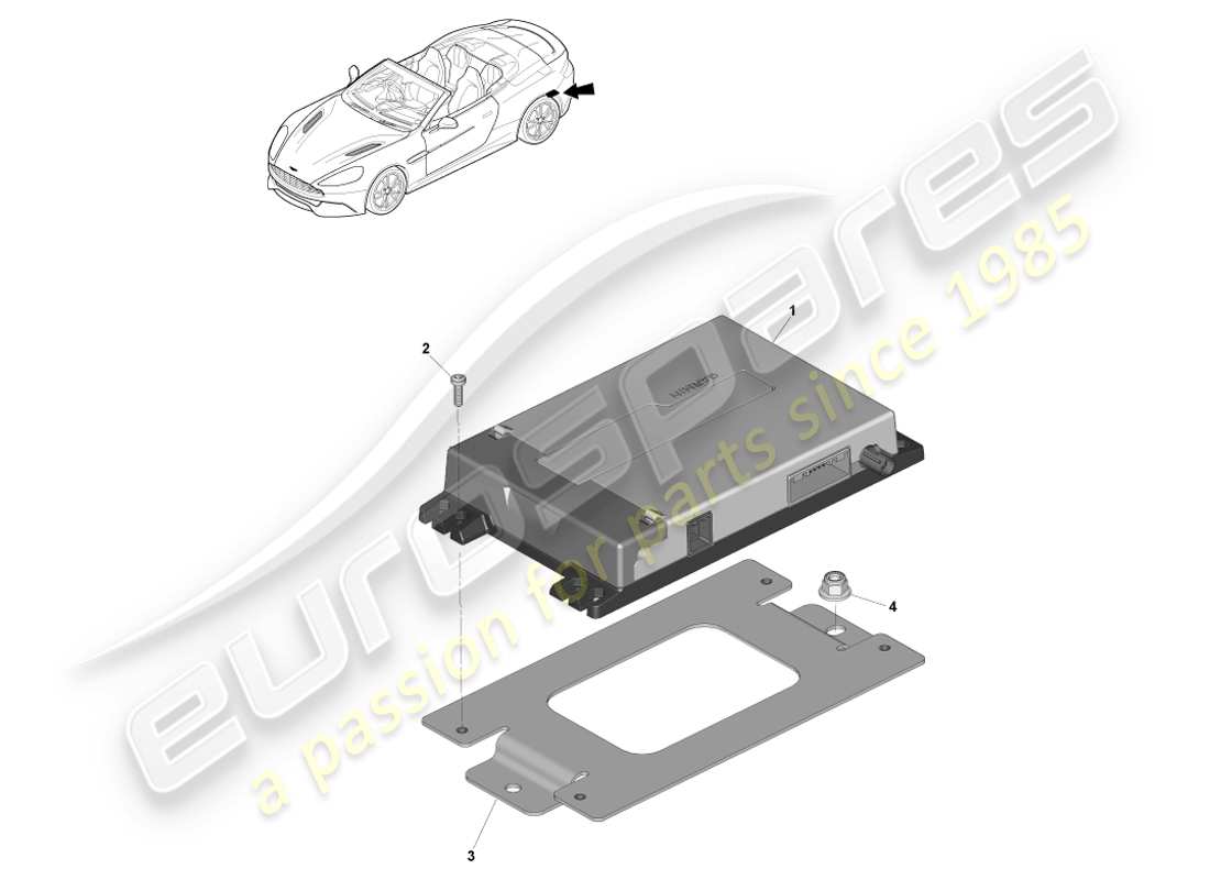 aston martin vanquish (2014) navigationsmodul, volante-ersatzteildiagramm