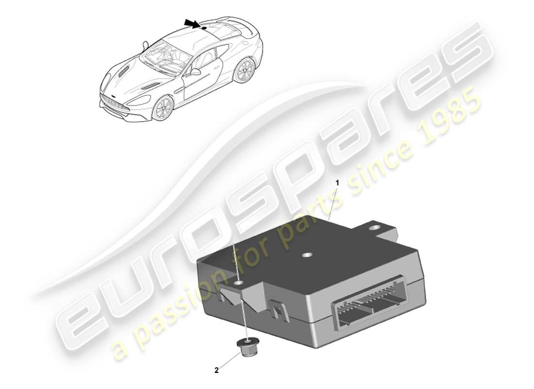 aston martin vanquish (2014) teilediagramm des boot-latch-controllers