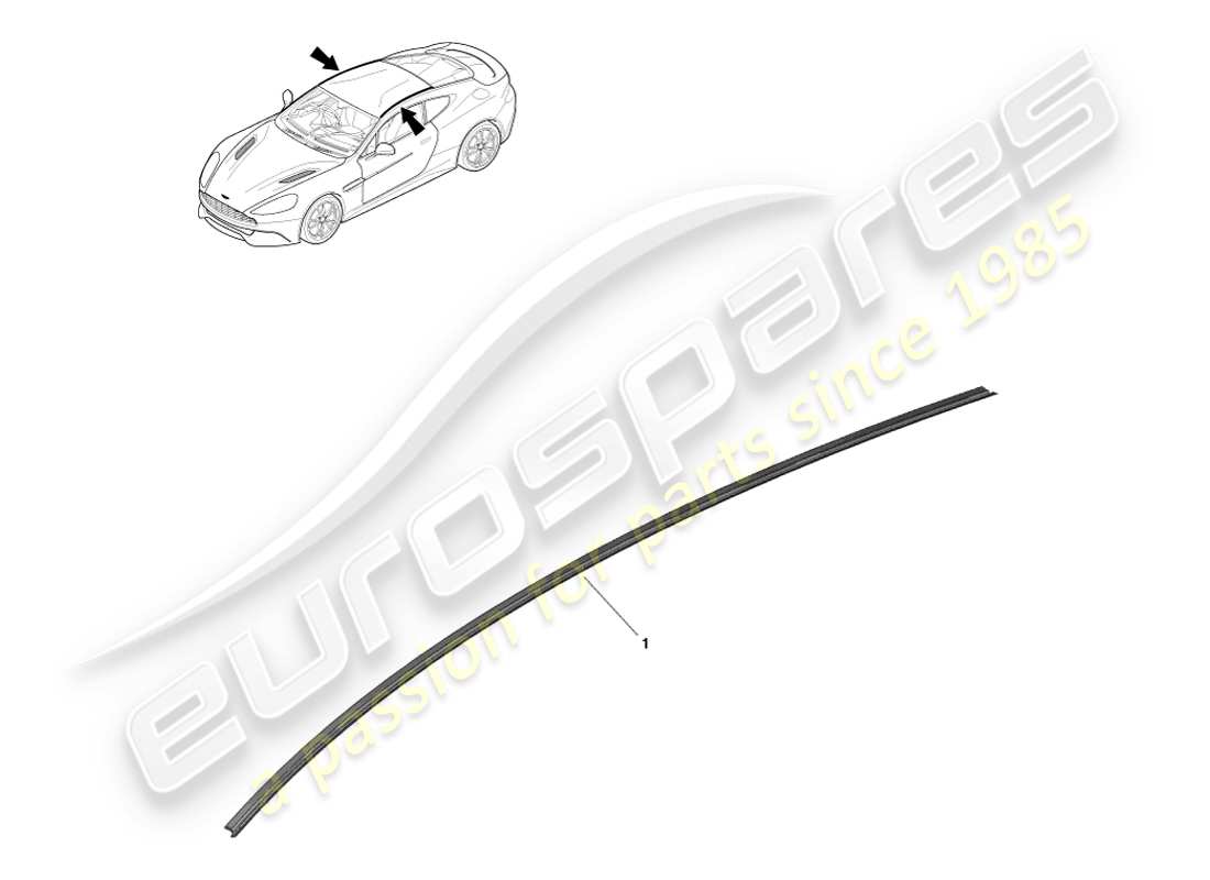 aston martin vanquish (2014) dichtungsprofil für dachöffnungen, volante-ersatzteildiagramm