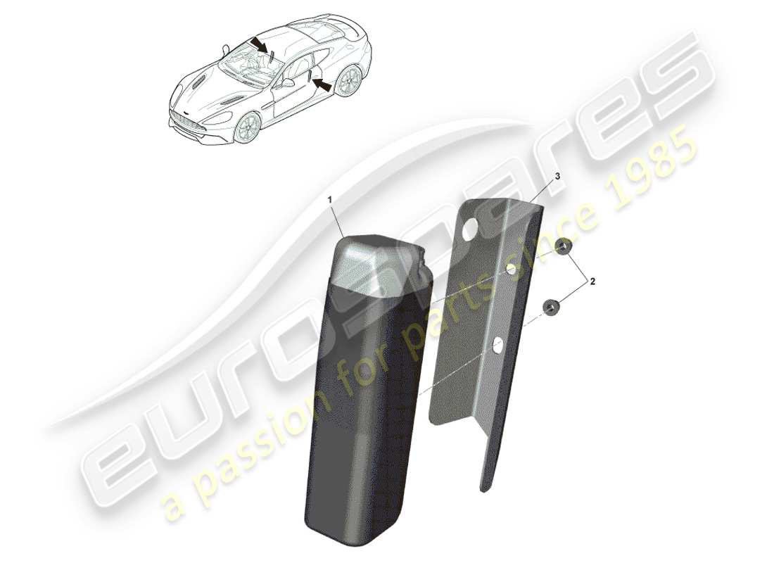aston martin vanquish (2014) teilediagramm des vordersitz-airbags