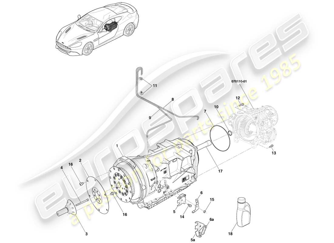 aston martin vanquish (2014) getriebe, 8 spd ersatzteildiagramm