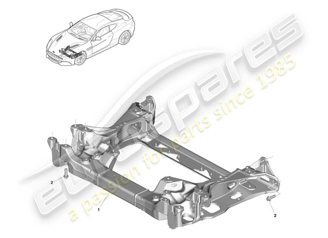 aston martin vanquish (2014) teilediagramm des vorderen hilfsrahmens