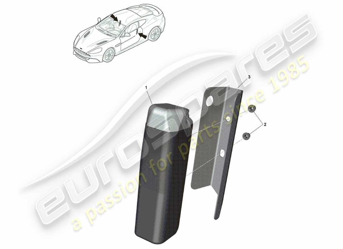 aston martin vanquish (2013) teilediagramm des vordersitz-airbags