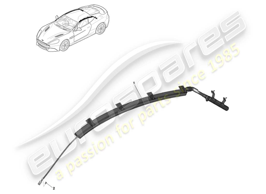 aston martin vanquish (2013) vorhangairbag, coupé-teilediagramm