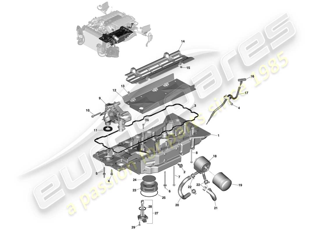aston martin vanquish (2013) motorschmierung teilediagramm