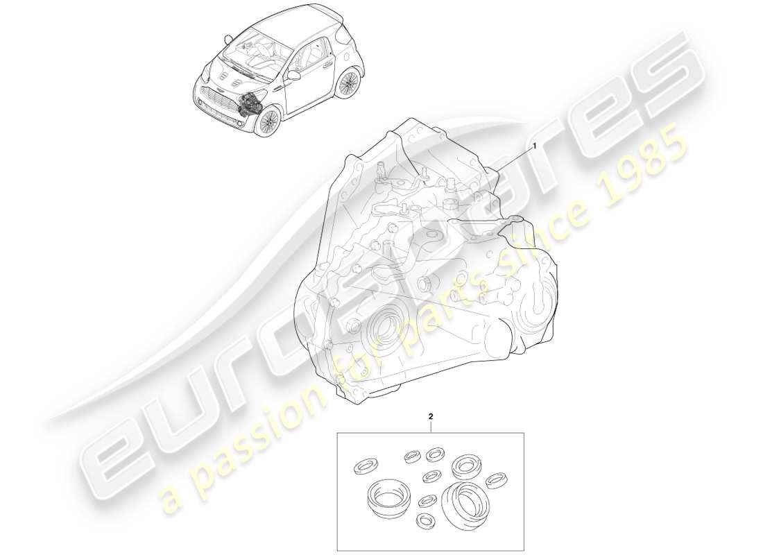 aston martin cygnet (2012) getriebe, manuelles ersatzteildiagramm