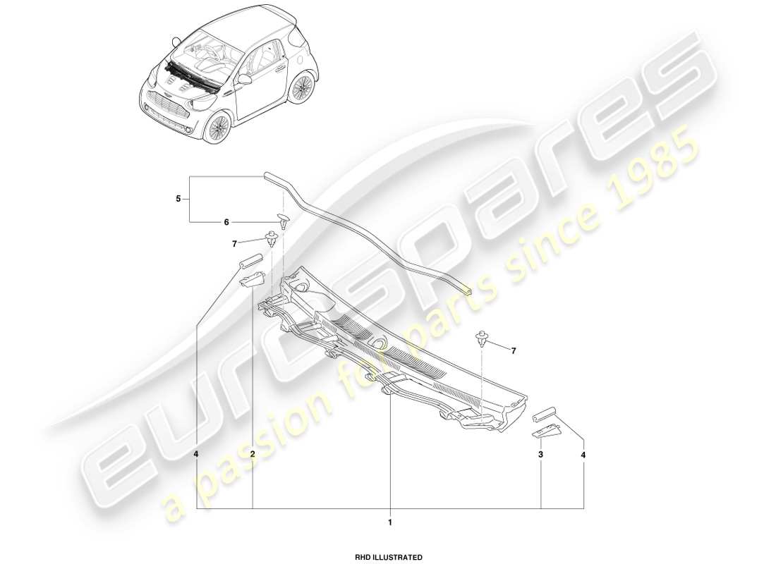 aston martin cygnet (2012) teilediagramm der luftansaugkomponenten