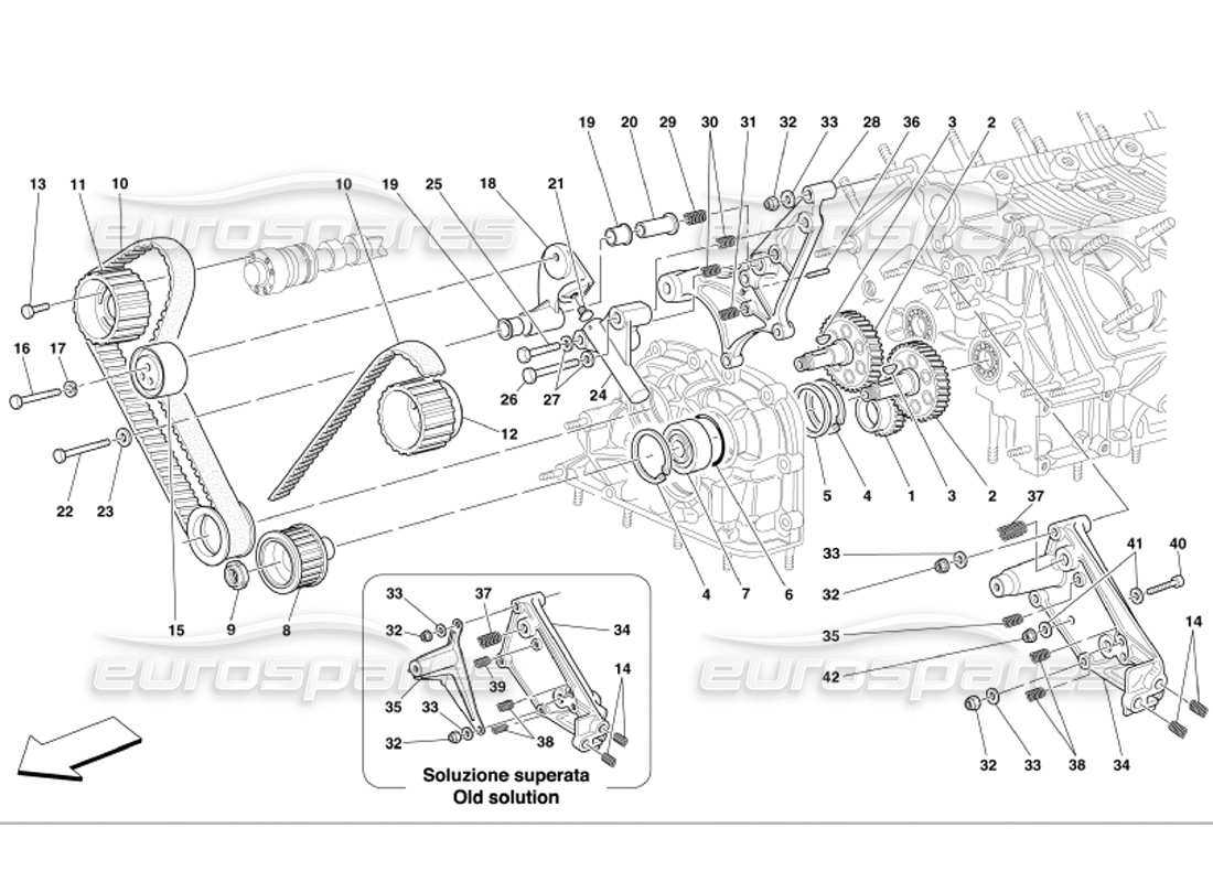 FERRARI 360 MODENA TEILEDIAGRAMM FÜR ZEITSTEUERUNGEN ferrari 360 modena teilediagramm für zeitsteuerungen