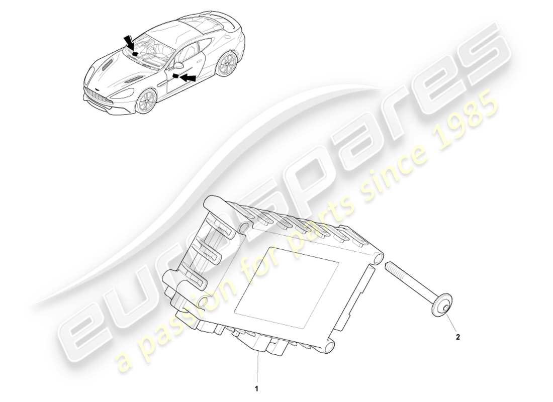 aston martin vanquish (2014) teilediagramm des elektronischen türmoduls