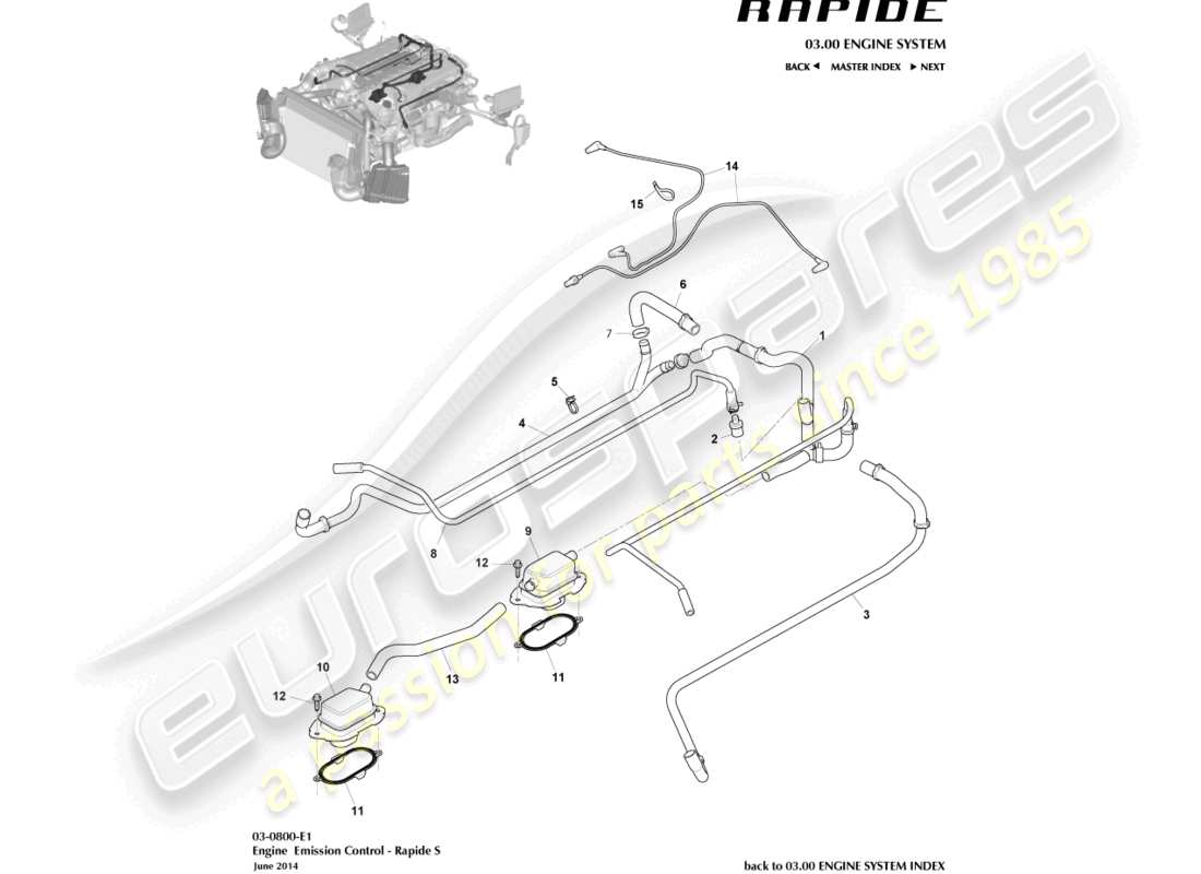 aston martin rapide (2010) emission control teilediagramm