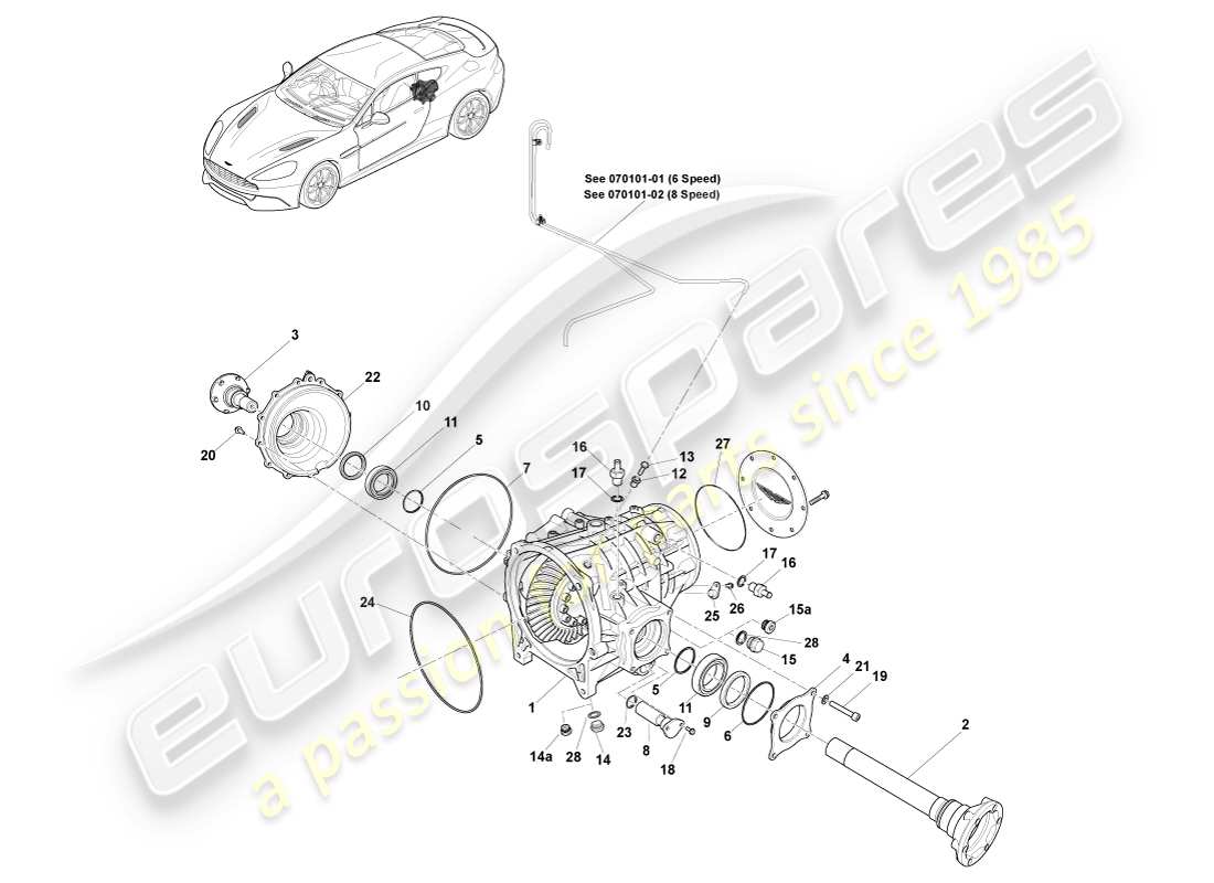 aston martin vanquish (2013) differential teilediagramm