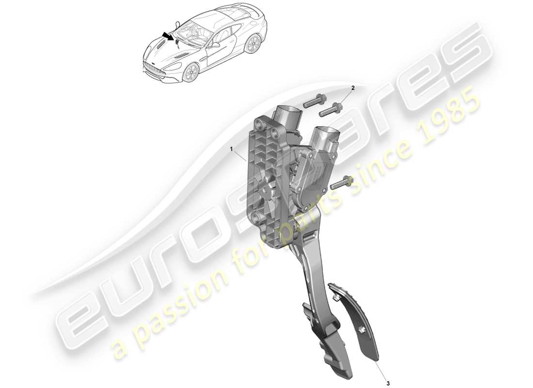 aston martin vanquish (2013) teilediagramm der drosselklappensteuerung
