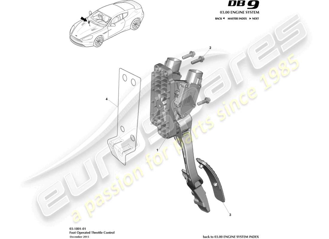 ein teilediagramm aus dem teilekatalog aston martin db9 (2016)