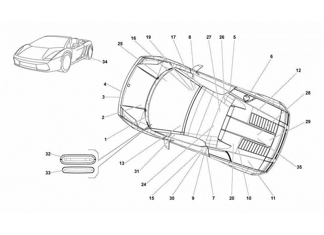 LAMBORGHINI GALLARDO LP570-4S PERFORM NAMENSSCHILDER ERSATZTEILDIAGRAMM lamborghini gallardo lp570-4s perform namensschilder ersatzteildiagramm