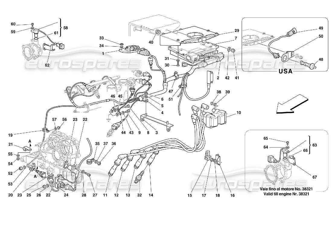 ferrari 355 (2.7 motronic) einspritzvorrichtung - zündteildiagramm