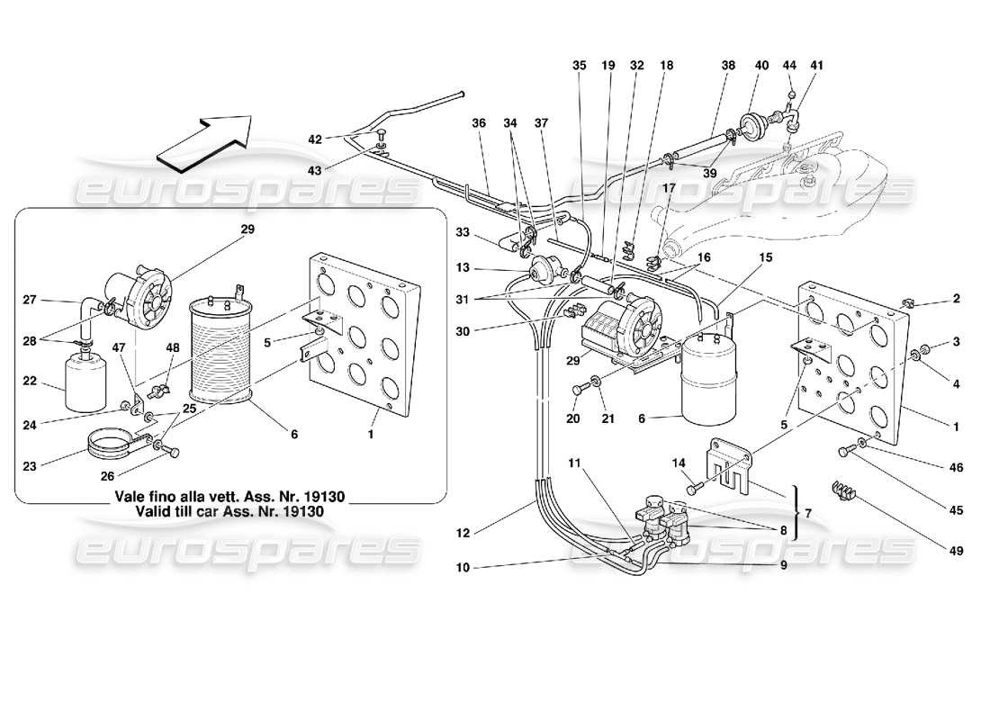 ferrari 355 (2.7 motronic) teilediagramm des lufteinspritzgeräts