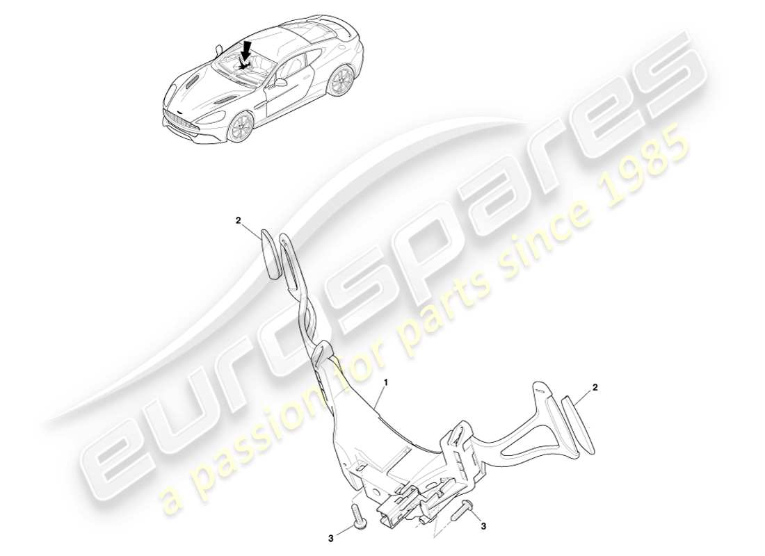 aston martin vanquish (2014) schaltwippen-ersatzteildiagramm